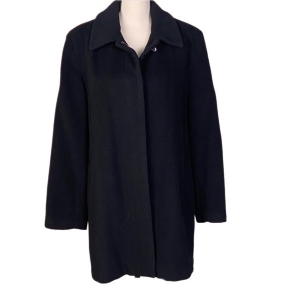 LIZ CLAIBORNE black mid-length fully lined winter coat in size 12. EUC
